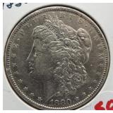1880 Morgan silver dollar.