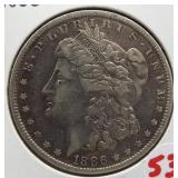 1886-O Morgan silver dollar.