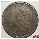 1881 Morgan silver dollar.