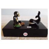 Trinket box featuring monkey and whale created by
