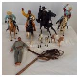 (4) Hartland Plastics horses, (2) Cowboys, Indian