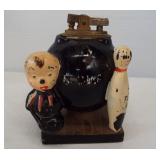 Vintage bowling table top lighter. Measures 4.25"