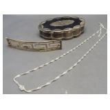 (3) Sterling silver items including powder box,