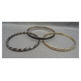 (3) Sterling silver bangle bracelets.