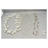 (3) Sterling silver necklaces of various design.