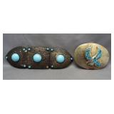 Vintage Paristyle turquoise belt buckle (missing