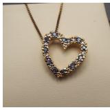 Gold over sterling silver necklace and heart