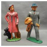 (2) Vintage metal made in USA figures. Measures