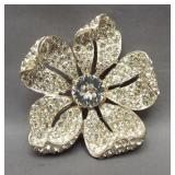 Sterling silver Caro flower brooch.
