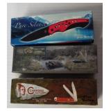(3) New 4" pocket knives including Pure Silence