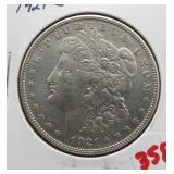 1921-S Morgan silver dollar.
