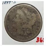 1894-S Morgan silver dollar. Better date.