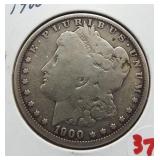 1900-O Morgan silver dollar.