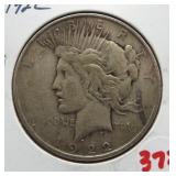 1922 Peace silver dollar.