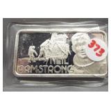 One ounce .999 Neil Armstrong silver bar.