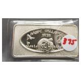 One ounce .999 1973 Happy Halloween silver bar.