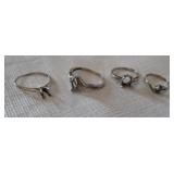 (4) White gold rings (No stones) includes (3) 10K