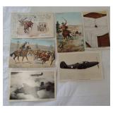 (6) Vintage postcards including (3) Cowboy