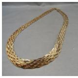 Italy sterling silver diamond cut chain with gold