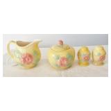 Vintage USA sugar bowl, creamer and salt and