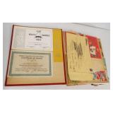 Vintage scrapbook filled with greeting cards of