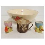 (4) Vintage items including pair of Japan egg