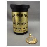 Fairbanks, Alaska pendant featuring gold flakes.