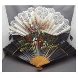 (2) Vintage hand fans including Oriental design