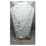 Vintage costume necklace and earring set