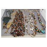 (6) Costume necklaces featuring beads including