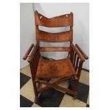Vintage wood rocker from Costa Rica with hand