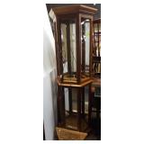 Lighted display cabinet with mirrored back and