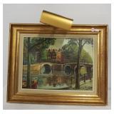 Nicely framed and matted oil on canvas painting