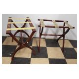 (2) Wood luggage stands. Measure 21" h x 22" x
