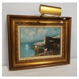 Ornate framed and matted signed oil on board