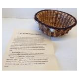 Native American pine needle bowl with shells by