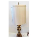 Metal electric table lamp with shade. Measures