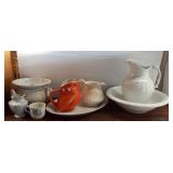 Vintage pottery and glassware including Alfred