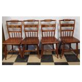 (4) Matching wood chairs with floral design