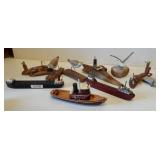 (9) Wood nautical décor pieces including