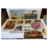 (15) Vintage and antique prints including 1924