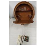 Barrel tap wall shelf with accessories including