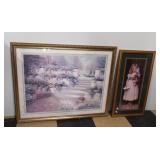 (2) Ornate framed prints. Largest measures 24" x
