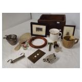 Antique wood box with dove tail corners with