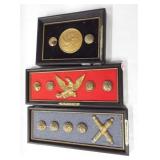 (3) Civil War button plaques. Largest measures