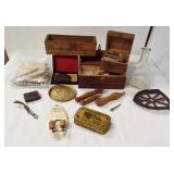 Vintage items including (25) Vials of small