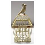 Metal decorative birdcage. Measures 17" h x 8" x