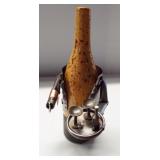 Decorative wine bottle butler with ceramic