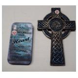 (2) Ceramic religious wall hanging items