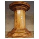 Oak pedestal/plant sand. Measures 19.5" tall.